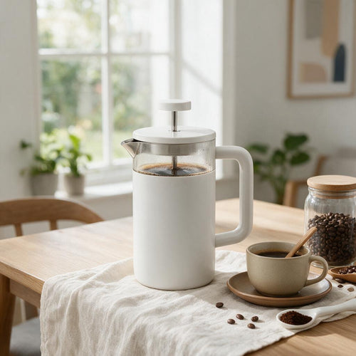 Matte White French Press — product detail and styling view 2