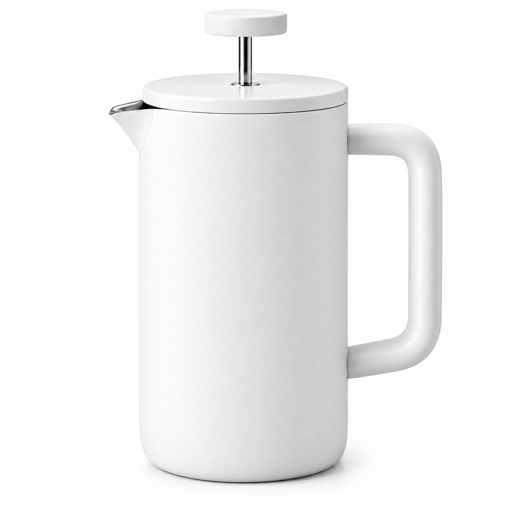 Matte White French Press — product detail and styling view 4