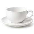 White Cappuccino Cup & Saucer — pure white product