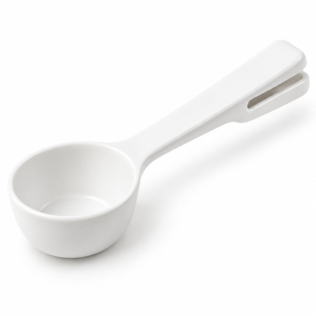 White Coffee Scoop with Bag Clip — pure white product
