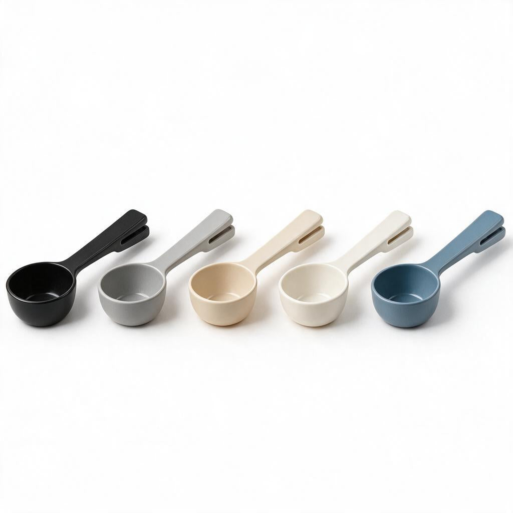 White Coffee Scoop with Bag Clip — alternate color reference; this listing is white