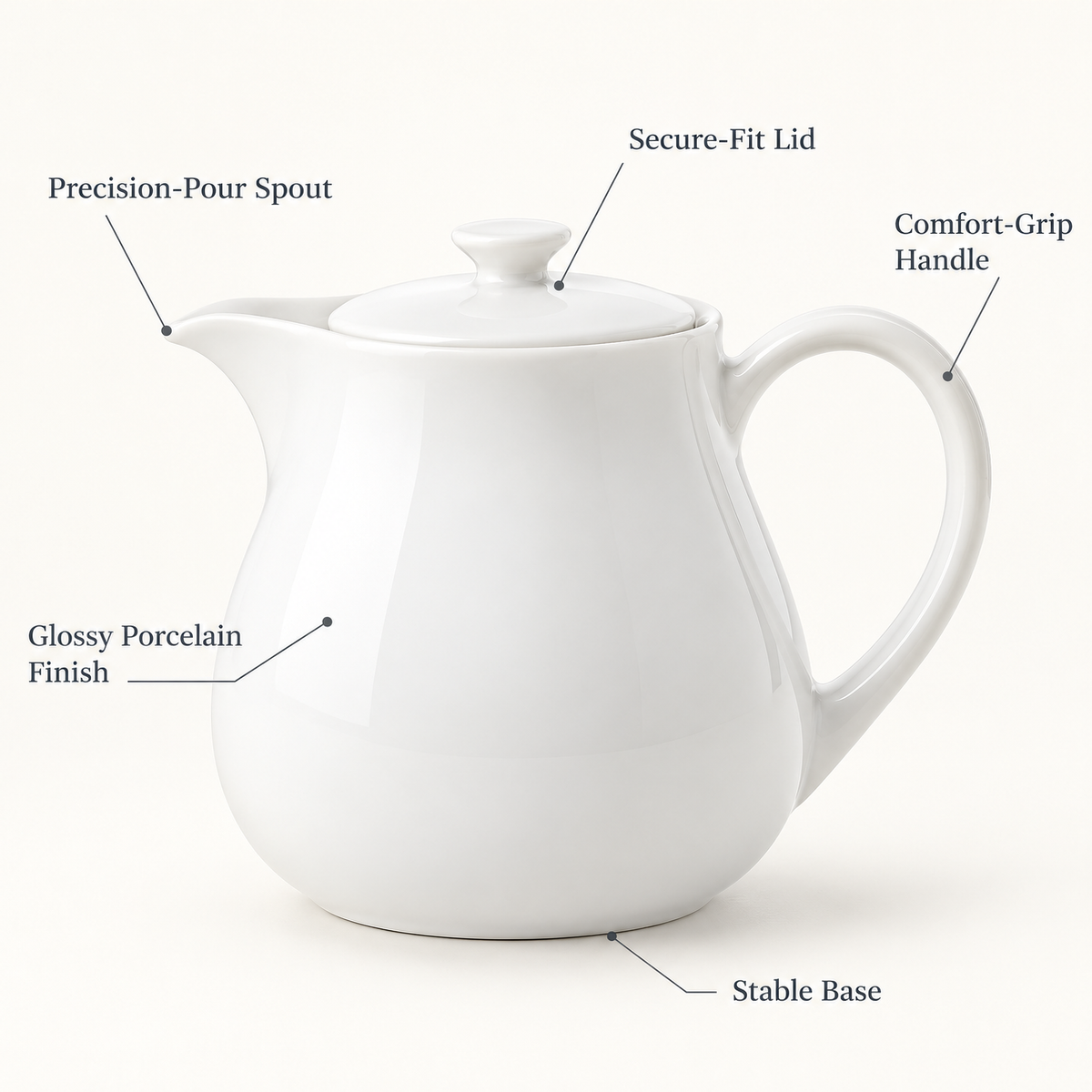 White Coffee Serving Carafe — product detail and styling view 3