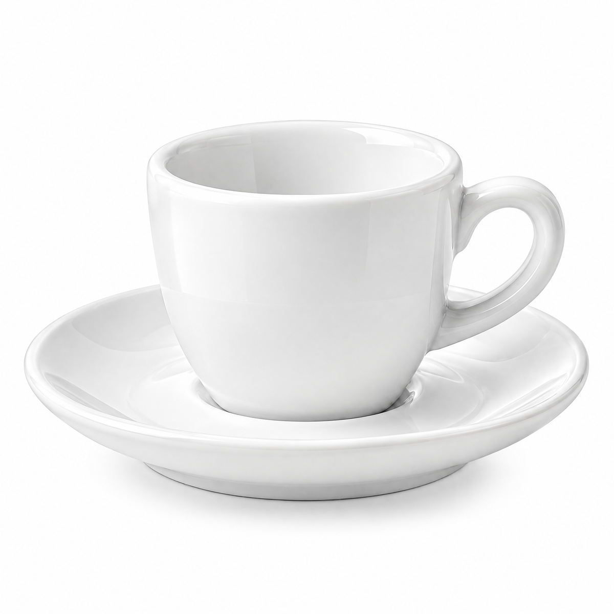 White Espresso Cup & Saucer — pure white product