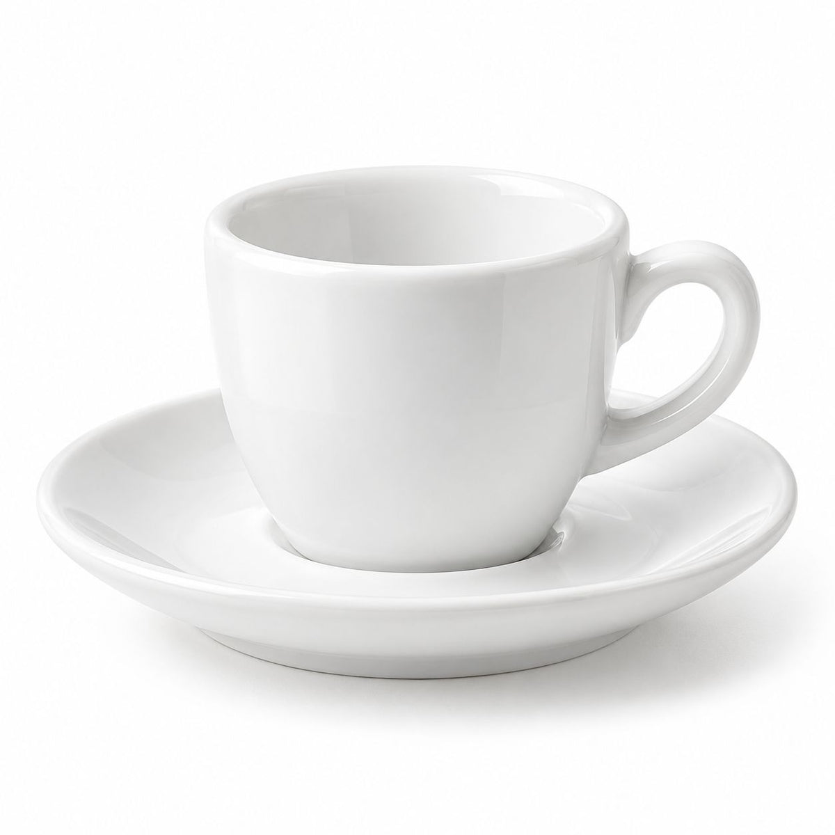 White Espresso Cup & Saucer — product detail and styling view 4