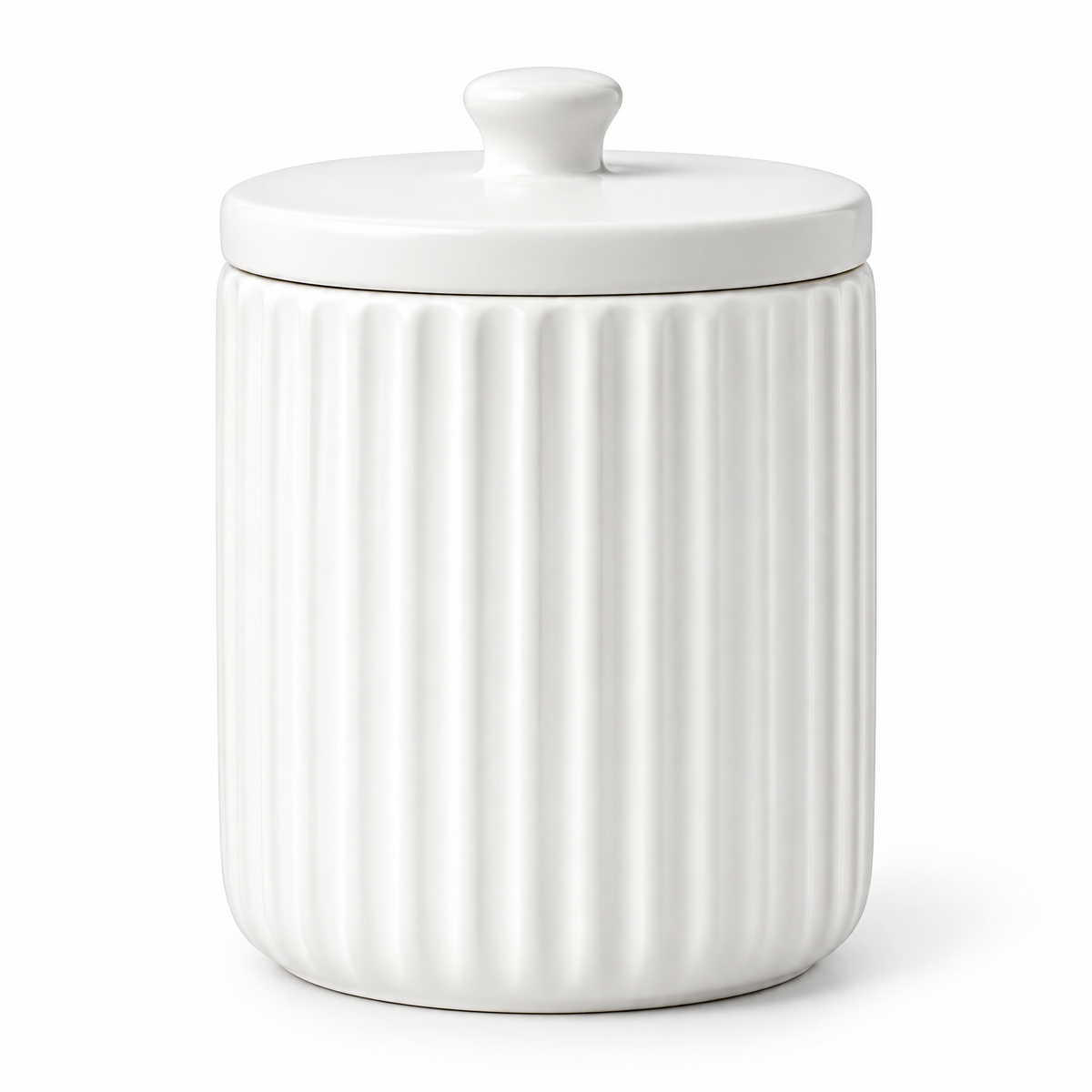 White Fluted Coffee Canister — product detail and styling view 4