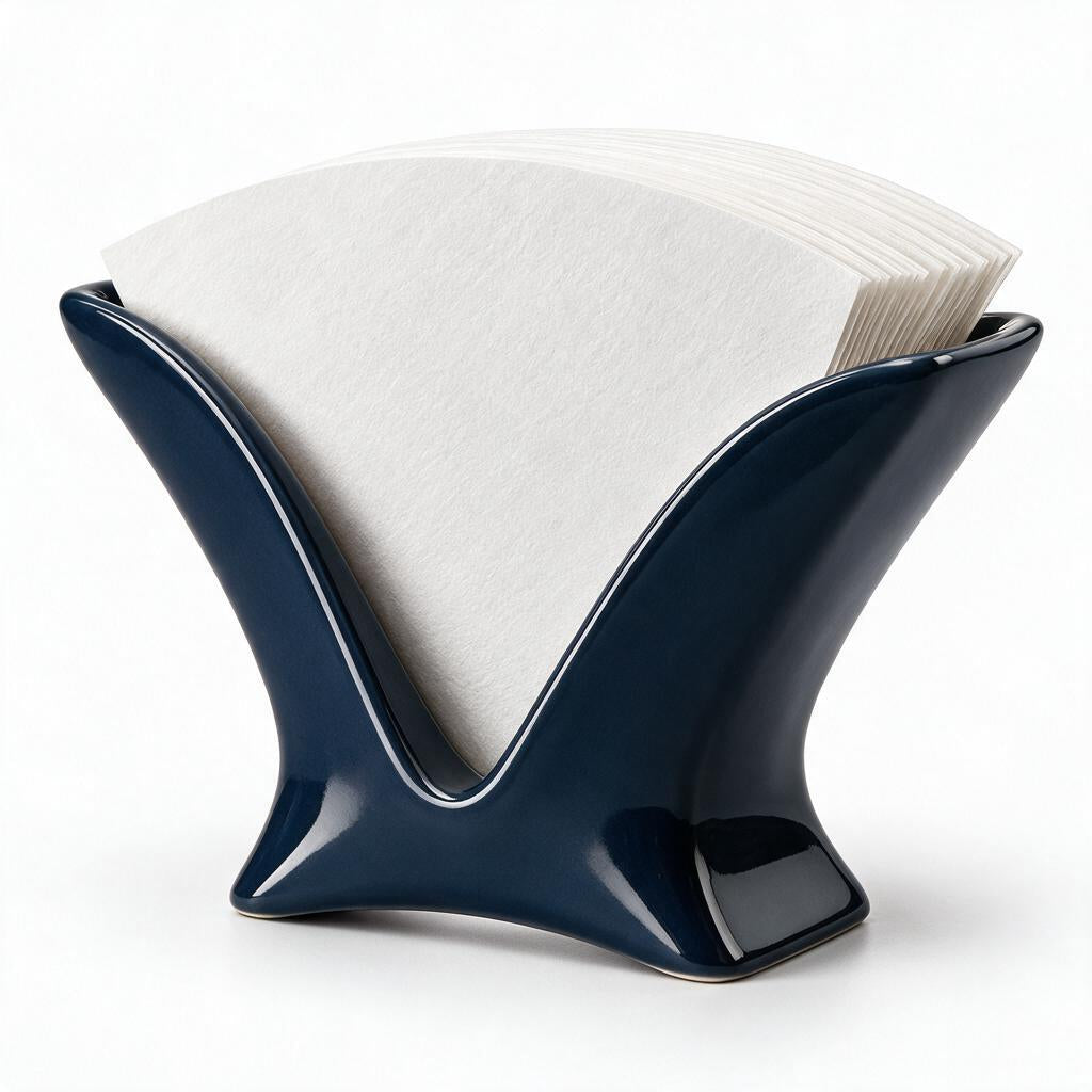 White Sculpted Coffee Filter Holder — alternate color reference; this listing is white