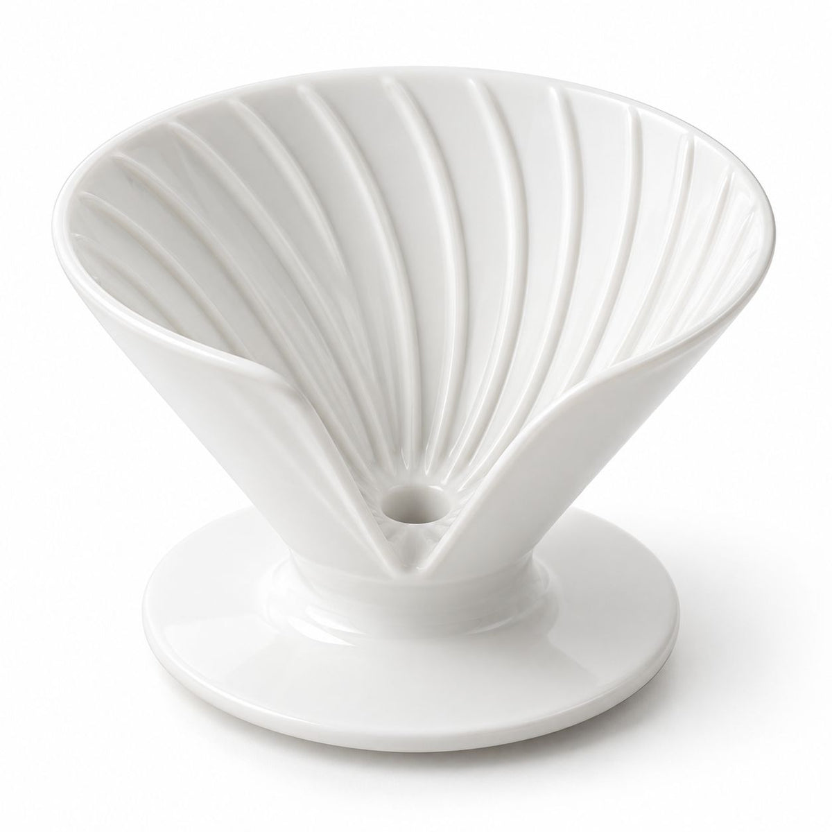 White Spiral Coffee Dripper — pure white product